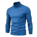 Men's Plain Slim Pullover Polo Sweatshirt Turtleneck Sweater Winter Casual Tops Men