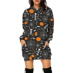 Halloween estampado de sudadera larga con bolsillos suéter de manga larga mujeres mujeres