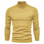 Men's Plain Slim Pullover Polo Sweatshirt Turtleneck Sweater Winter Casual Tops Men