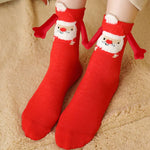 Medias de Navidad Autumn Winter Cotton Magnet Lodestone Hand Tube Socks