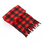 Handmade Autumn And Winter Velvet Fleece Plaid Scarf