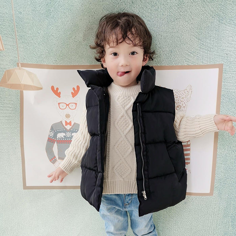 Down Cotton Weste Herbst und Winter Weste Winter Kleidung Kinder Ärmeloses Pufferjacke