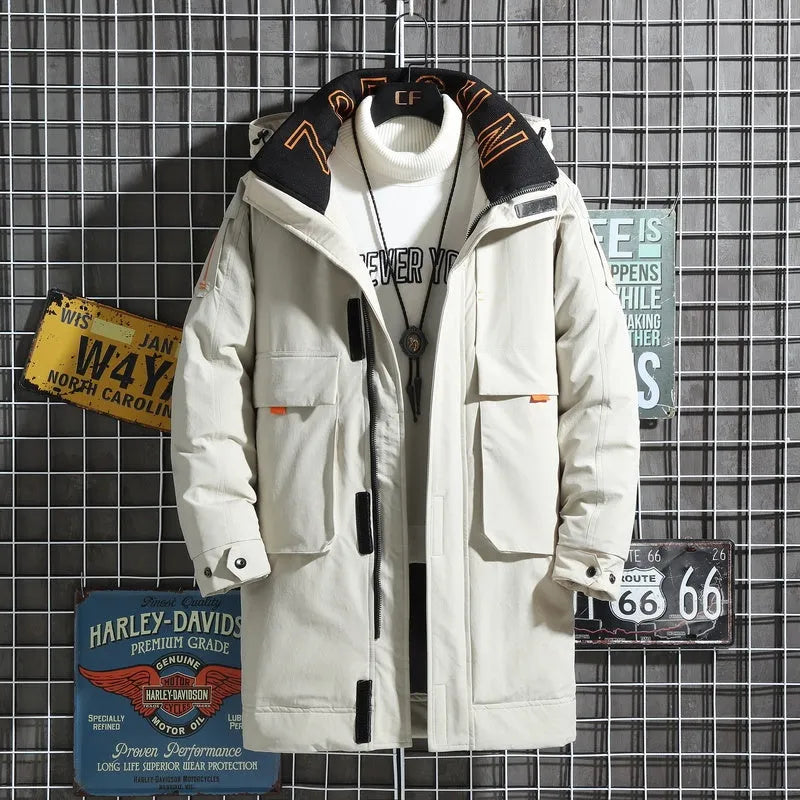 Thick Down Jacket Men Mid Length