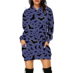 Halloween estampado de sudadera larga con bolsillos suéter de manga larga mujeres mujeres