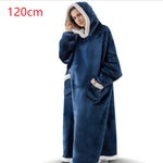 Fleece Oversized Hoodie Blanket Winter Warm Home Clothes Women Men Oversized Pullover With Pockets