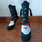 Medias de Navidad Autumn Winter Cotton Magnet Lodestone Hand Tube Socks