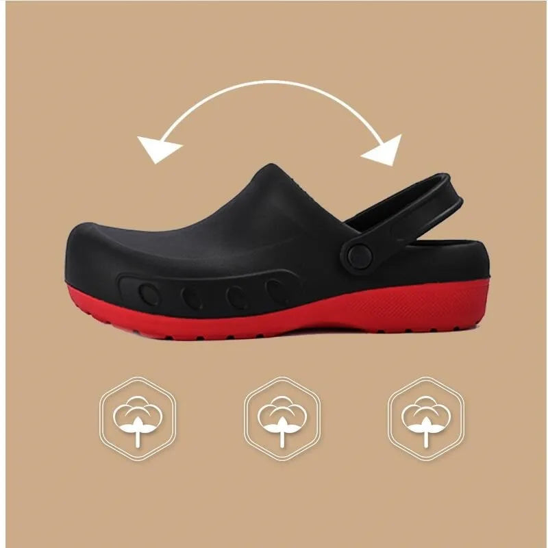 Large Size Hole Shoes Men's Home Leisure Croc Platform Slippers Kitchen Hotel Hospital Waterproof Work Non slip Clog Shoes