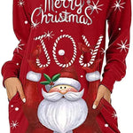 Women's Long-sleeved Christmas Hoodie Sweatshirt Dress Winter