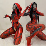 Halloween Cosplay Costume Female Zipper Crotch Sexy Lingerie Bodysuit Spider man costume