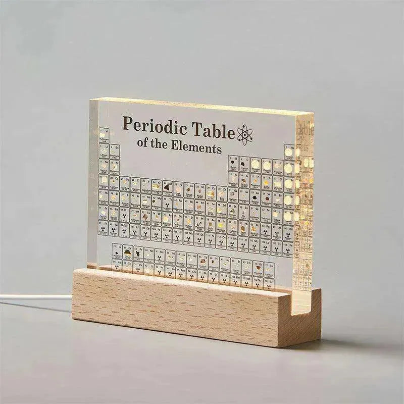 Acrylic Periodic Table: Real Element Samples + Light Base - EX-STOCK CANADA