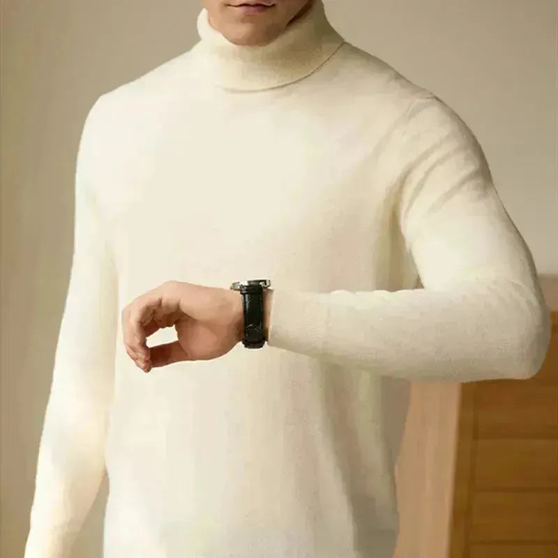 Pure Wool Wool Termal Slim Fit Turtleneck Swater per uomini