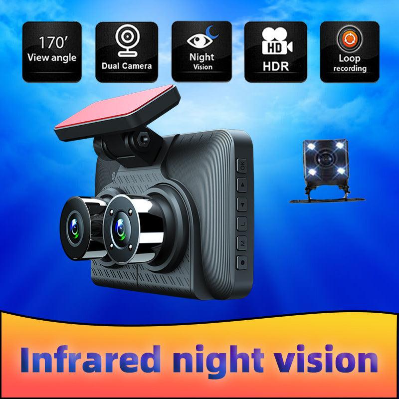 Smart WDR AND HDR 4 Inch Dashcam HD 1080P Infrared Night Vision Camera, 170 wide angle with reverse image Motion detection, Loop video, front and back video function suitable for your car and house. - EX-STOCK CANADA