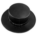 Plaga de cuero negro Doctor Hat Medieval Doctor Hat Unisex