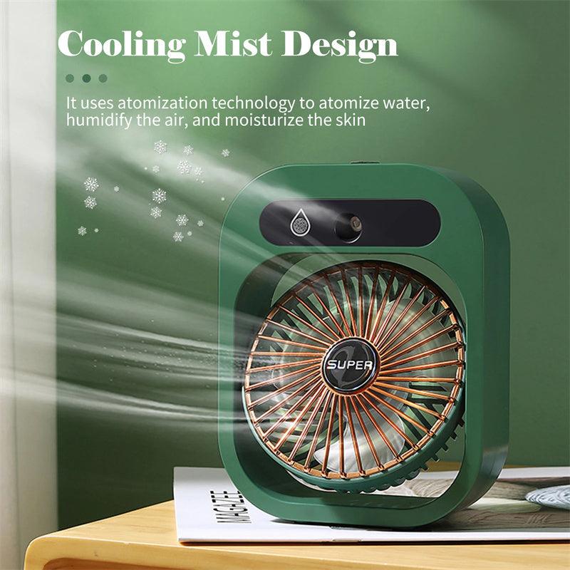 Air Conditioning Fan Desk Misting Fan Air Cooler Cooling USB Rechargeable Humidifier Portable Spray Fan With 3 Wind Speeds For Home - EX-STOCK CANADA