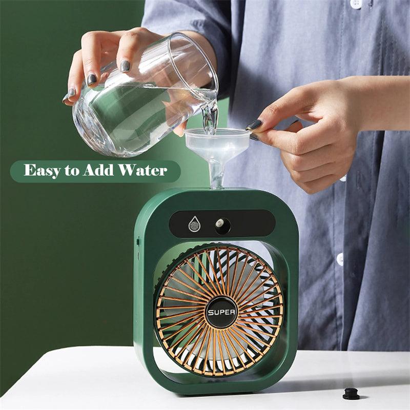 Air Conditioning Fan Desk Misting Fan Air Cooler Cooling USB Rechargeable Humidifier Portable Spray Fan With 3 Wind Speeds For Home - EX-STOCK CANADA