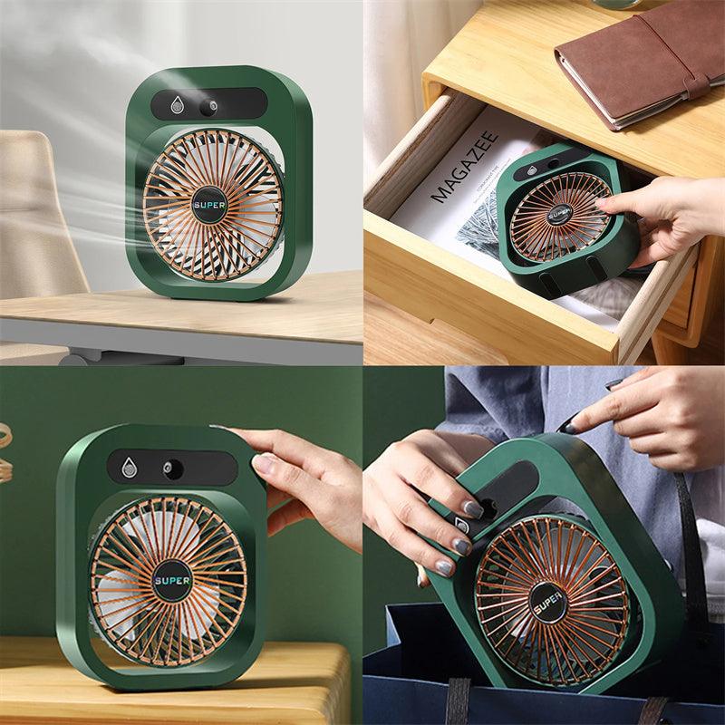 Air Conditioning Fan Desk Misting Fan Air Cooler Cooling USB Rechargeable Humidifier Portable Spray Fan With 3 Wind Speeds For Home - EX-STOCK CANADA