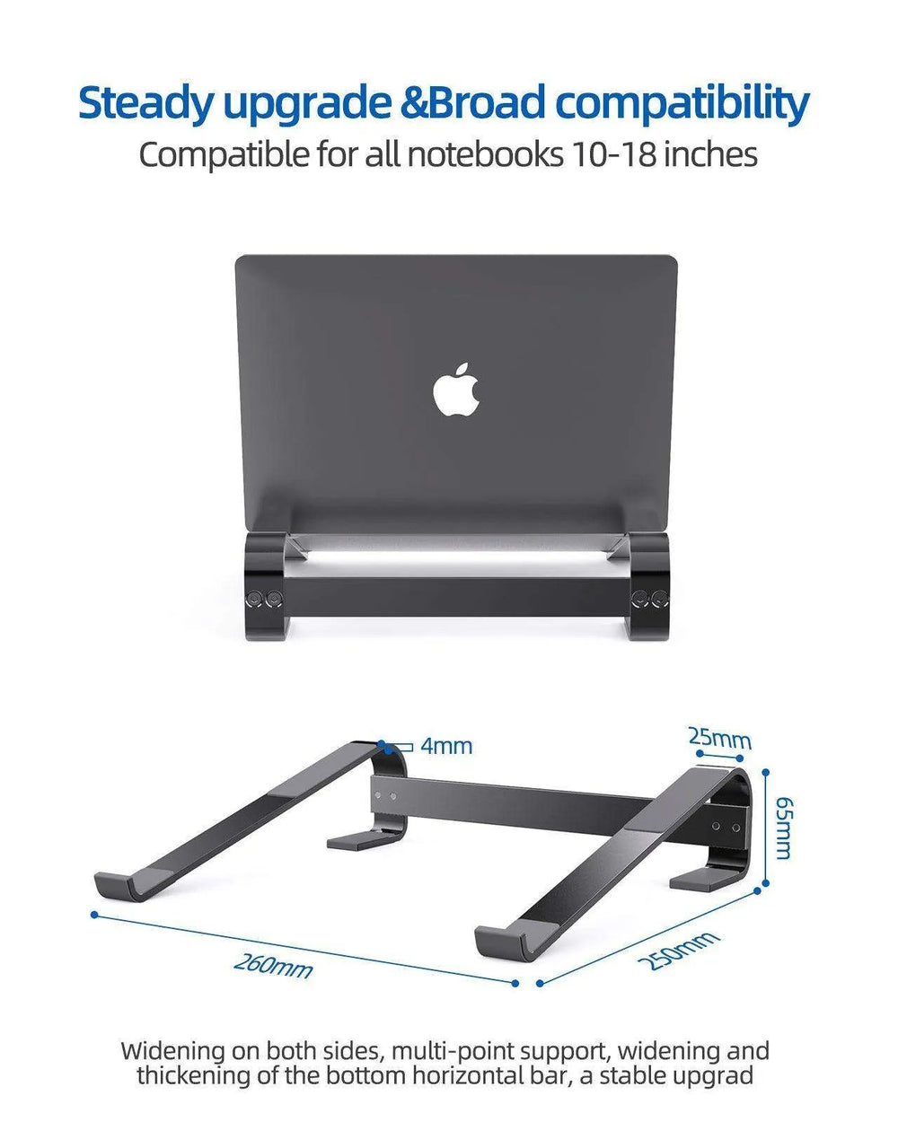 Alum. Portable Laptop Stand: Ventilated, Ergo Holder - EX-STOCK CANADA