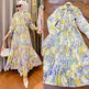 Arab Malay Indonesian Ruffled Printed Dress - EX-STOCK CANADA