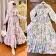 Arab Malay Indonesian Ruffled Printed Dress - EX-STOCK CANADA