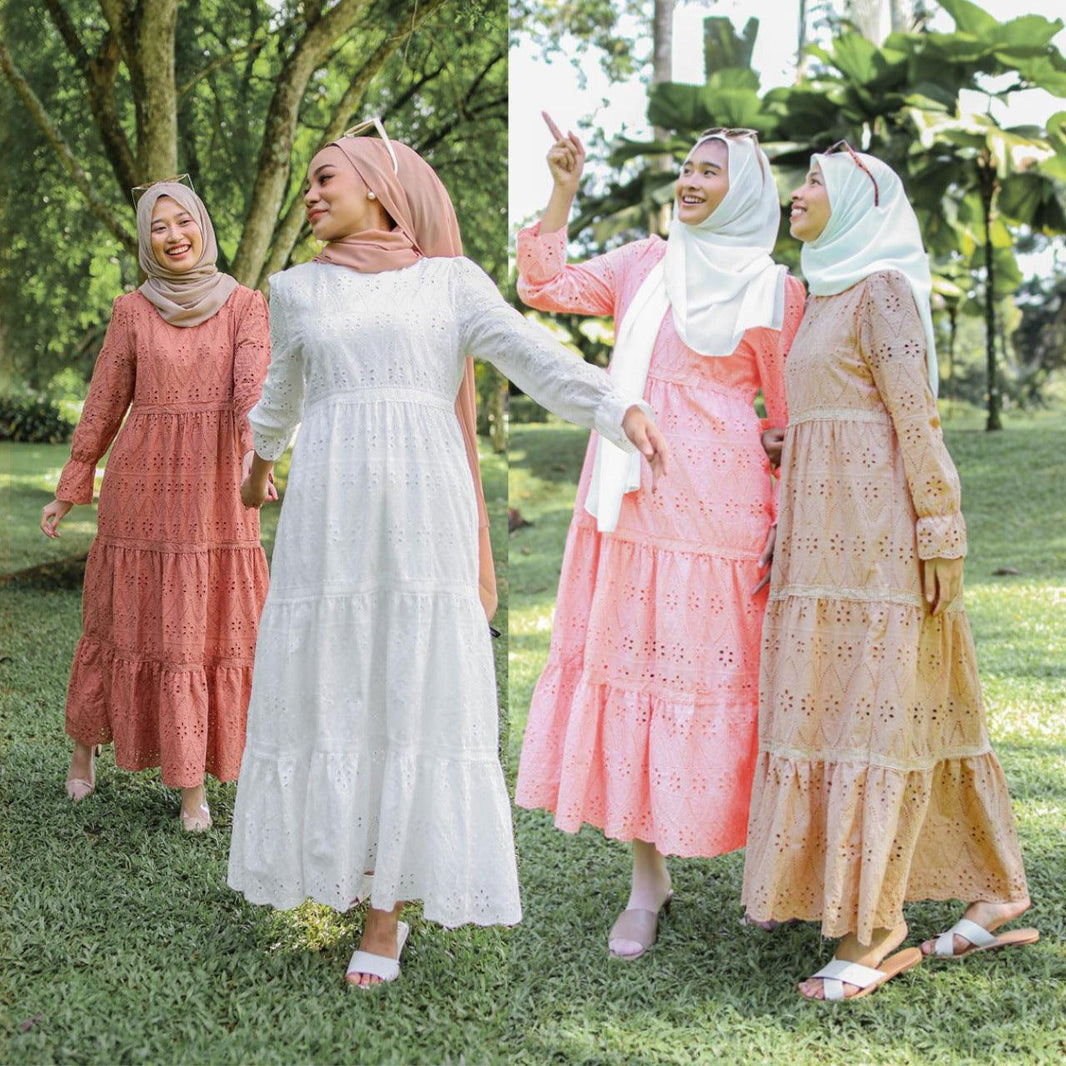 Arab Malaysia Indonesia Hollow Lace Dress - EX-STOCK CANADA