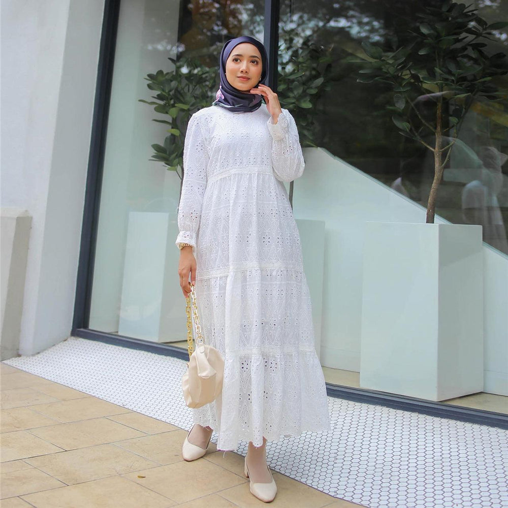 Arab Malaysia Indonesia Hollow Lace Dress - EX-STOCK CANADA