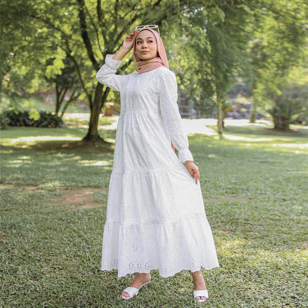 Arab Malaysia Indonesia Hollow Lace Dress - EX-STOCK CANADA
