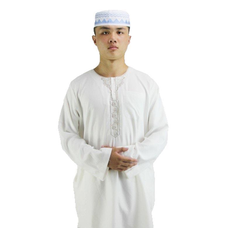 Arab Men's New Cotton Hemp Embroidery Liturgy Embroidered Hui Men's Suit Two Piece Wholesale - EX-STOCK CANADA