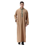 Arab Middle East Men's Applique Stand Collar Robe, TH810 - EX-STOCK CANADA