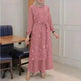 Arab Round Neck Lace Floral Dress - EX-STOCK CANADA