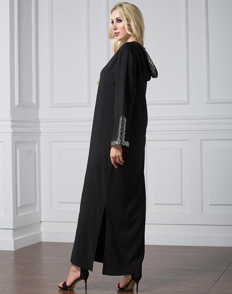 Arab Turkey Women Side Slit Fashion Abaya Robe - EX-STOCK CANADA