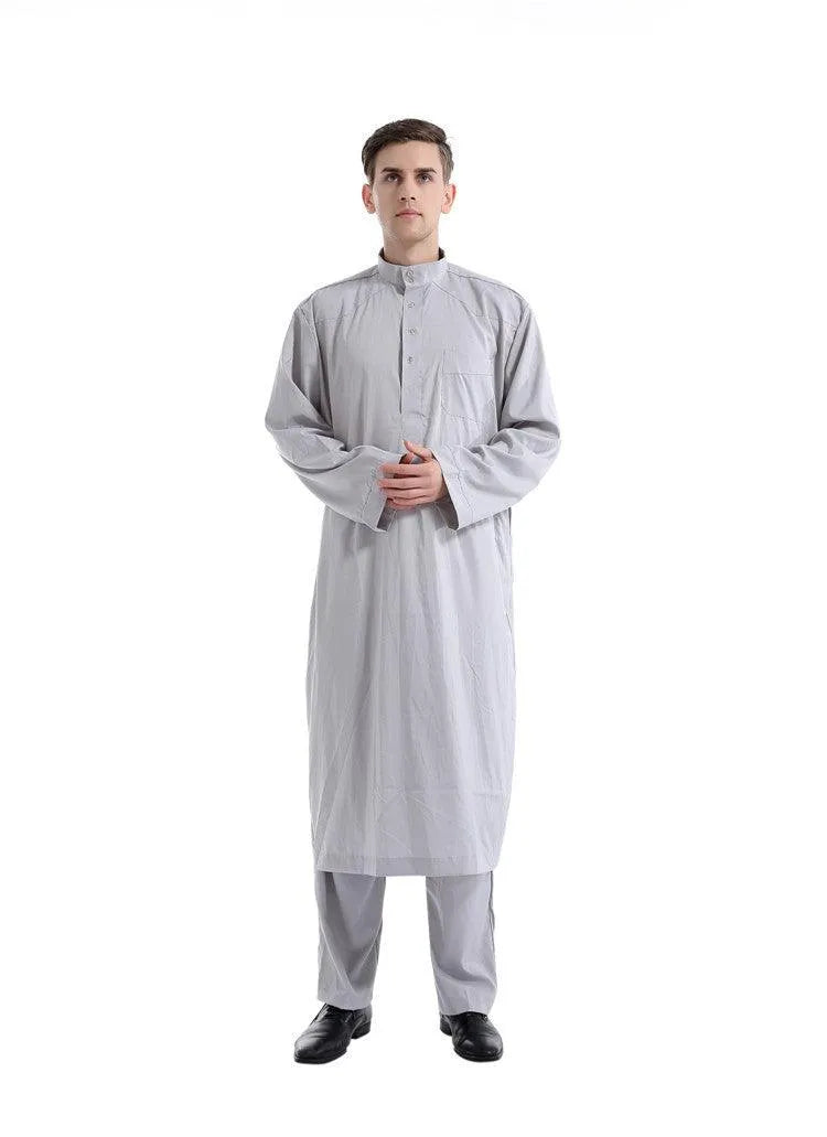 Arab Two-piece Solid Color Men's Robe - EX-STOCK CANADA