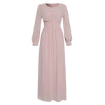 Arab Women's Clothing Long Sleeve Chiffon Dress - EX-STOCK CANADA