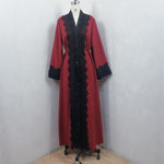 Arab Women's Lace Dress Cardigan Robe - EX-STOCK CANADA