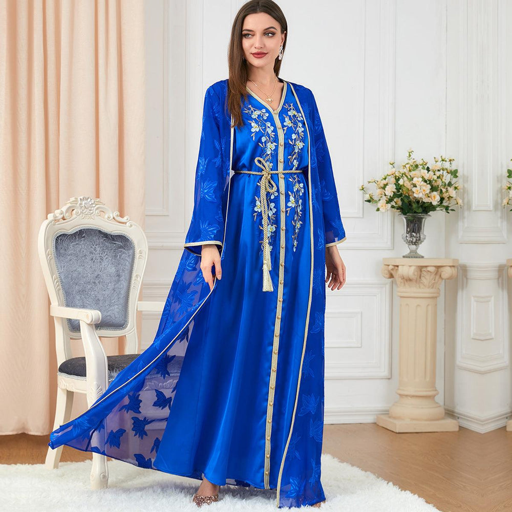Arab Women's Robes V-neck Suit Dress - EX-STOCK CANADA