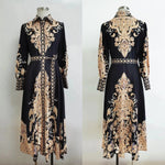 Arab Women's Wear Arabic Print Swing Dress - EX-STOCK CANADA