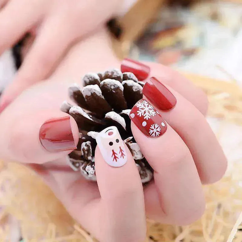 Artificial Christmas Snowflake Elk Cartoon Design Fake Nails Manicure - EX-STOCK CANADA