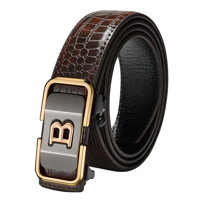 Automatic Buckle Genuine Leather Belt For Middle-aged And Young People - EX-STOCK CANADA