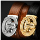 Automatic Buckle Leather With Diamond-studded Pattern Bull Head Belt - EX-STOCK CANADA