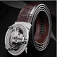 Automatic Buckle Leather With Diamond-studded Pattern Bull Head Belt - EX-STOCK CANADA