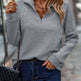 Autumn Comfortable Loose Snake Bone Pattern Solid Color Stand Collar Women's Sweater - EX-STOCK CANADA
