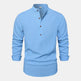 Autumn Solid Color Stand Collar Casual Long Sleeve Cotton And Linen Men's Shirt - EX-STOCK CANADA