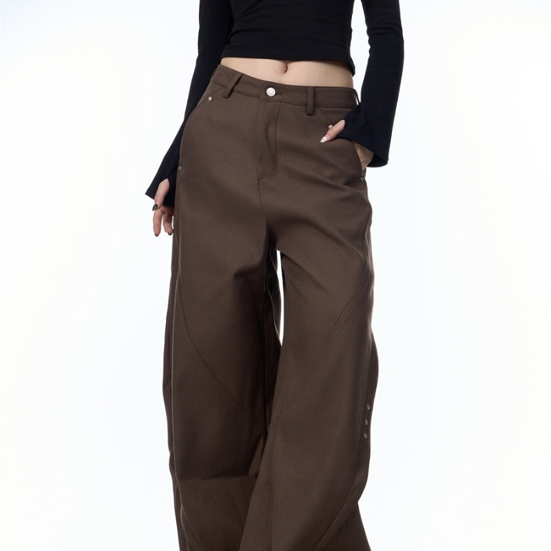 Stitching Machete Casual Pants Women's Wide-leg Trousers