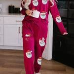 Women's Christmas sweatsuit Sequins Long Sleeve Pants Two-piece Set Fashion Casual Set