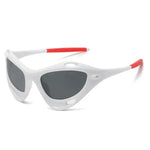 Fashion Breat Frame Cat Oward Personality Hollow Out Cycling Sun Gafass para hombres