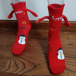 Medias de Navidad Autumn Winter Cotton Magnet Lodestone Hand Tube Socks