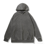 Unisex Teen Waxed Washed Distressed Hoodie Sweatshirt Pullover top