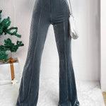 High Waist Lamp Wick Corduroy Bell-bottom Pants Wide Leg Women