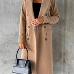 Ropa de trabajo de abrigo de invierno de moda elegante para damas largas blazer overcoat