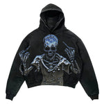 Men's And Women's Fashion Punk Design Fleece Printed Hoodie top