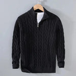 Winter Half Zip Knitted Pullover Sweater for Men